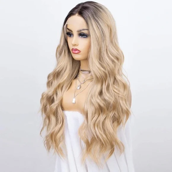 22” BLONDE OMBRÉ WAVYLACE FRONT WIG*NEW*